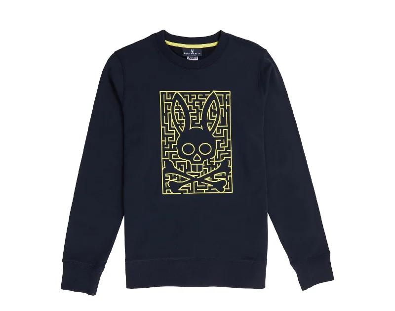 Denim Wear Psycho Bunny Men's Navy Pisani Embroidered Sweatshirt B6S712X1FT-NVY