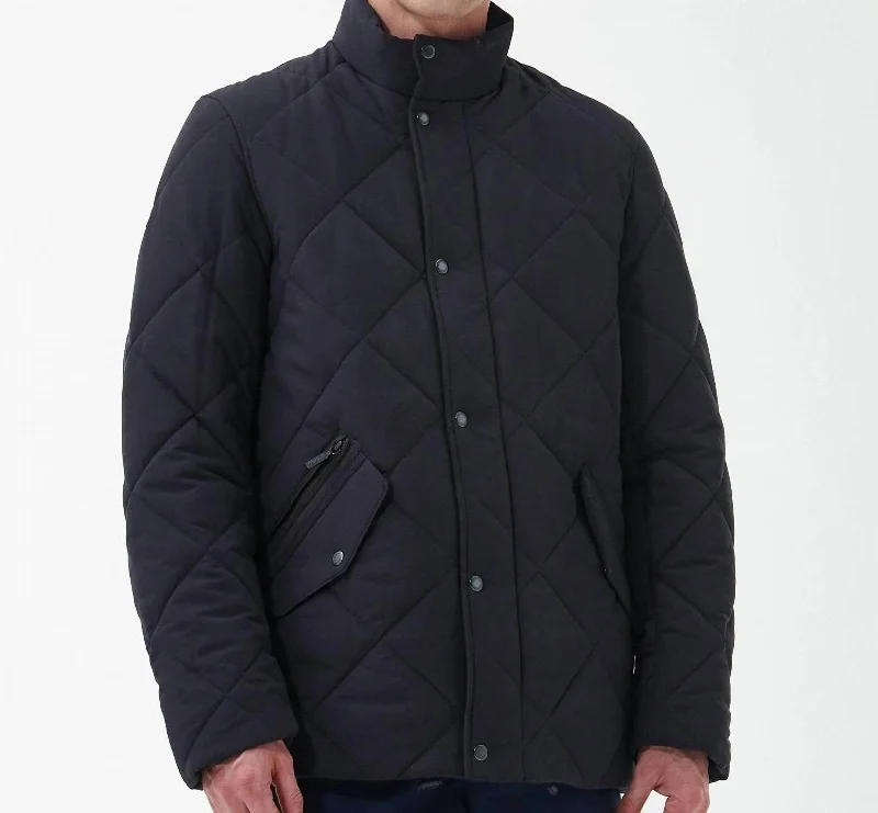 Funky T-shirts Winter Chelsea Quilt Jacket In Navy