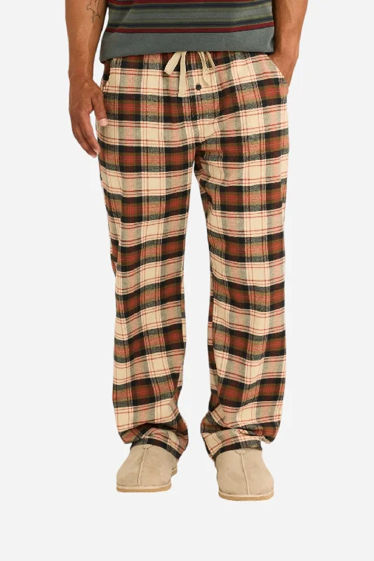 Fashion Accessories Pendleton Plaid Flannel Pajama Pant in Tan/Black/Brick