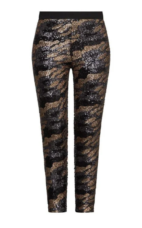 Utility Vests Camo Sequin-Embellished Leggings