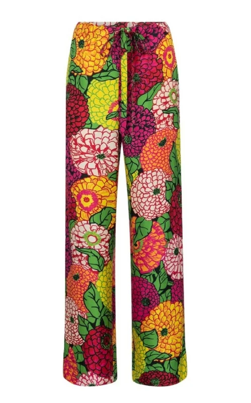 Warm Jackets x Ken Scott Floral Silk Straight Pants