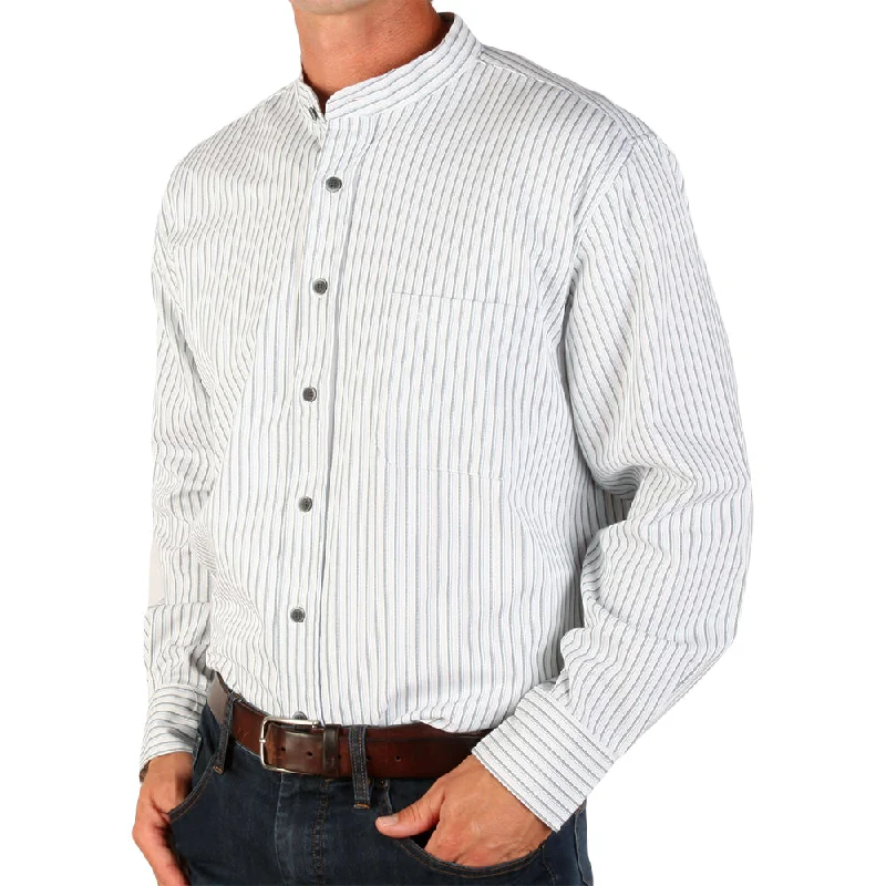 Casual Coats Celtic Ranchwear Blue Stripe Grandfather Shirt