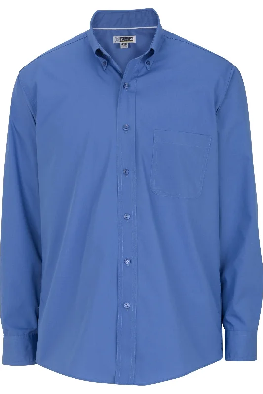 Jogging Suits Men's Lightweight Long Sleeve Poplin Shirt - French Blue