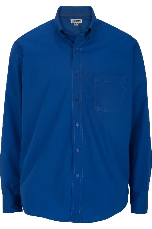 Denim Shirts Men's Lightweight Long Sleeve Poplin Shirt - Royal Blue