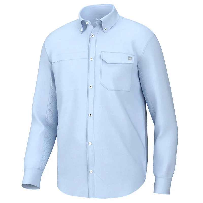 Leather Sneakers Huk Tide Point Long Sleeve Sport Shirt - Ice Water