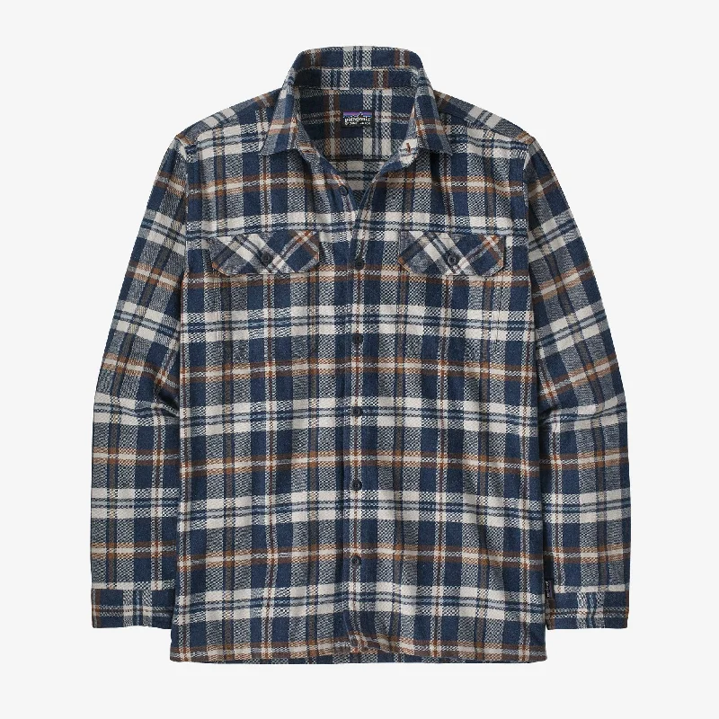 Funky Prints Men's Long-Sleeved Organic Cotton Midweight Fjord Flannel Shirt