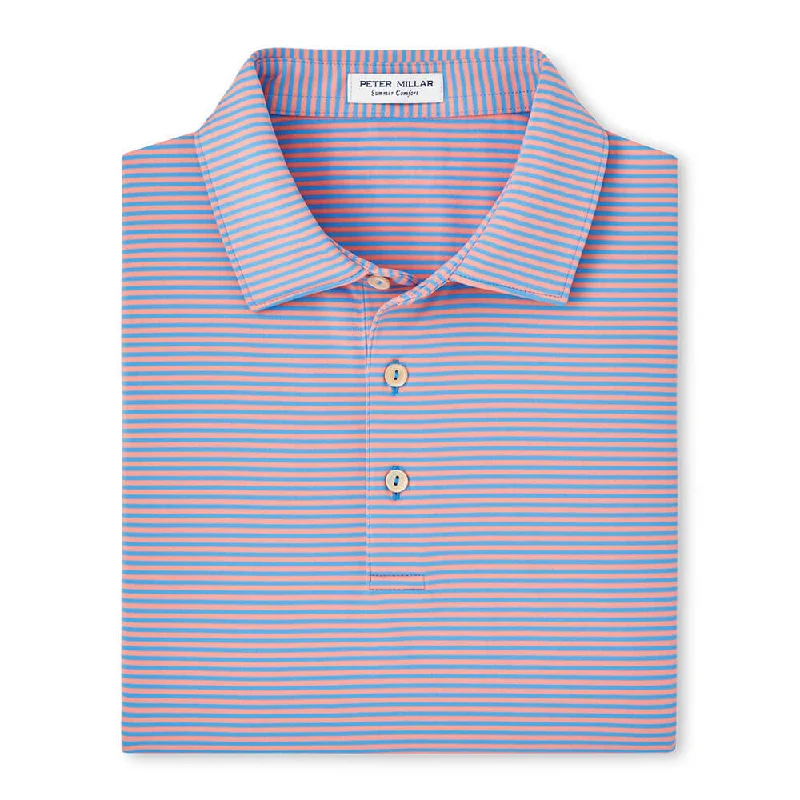 Monochrome Style Peter Millar Hales Performance Jersey Polo Shirt - Liberty Blue