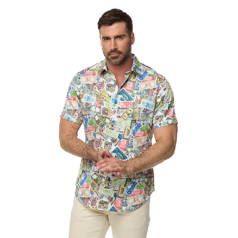 Modern Denim Robert Graham The Heist Short Sleeve Classic Fit Sport Shirt - Multi