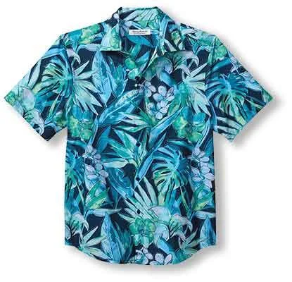 Business Casual Tommy Bahama Big & Tall Bahama Coast Jungle Haven Camp Shirt - Oceanfront