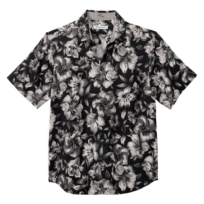 Comfortable Pants Tommy Bahama Hibiscus Hideaway Camp Shirt - Black