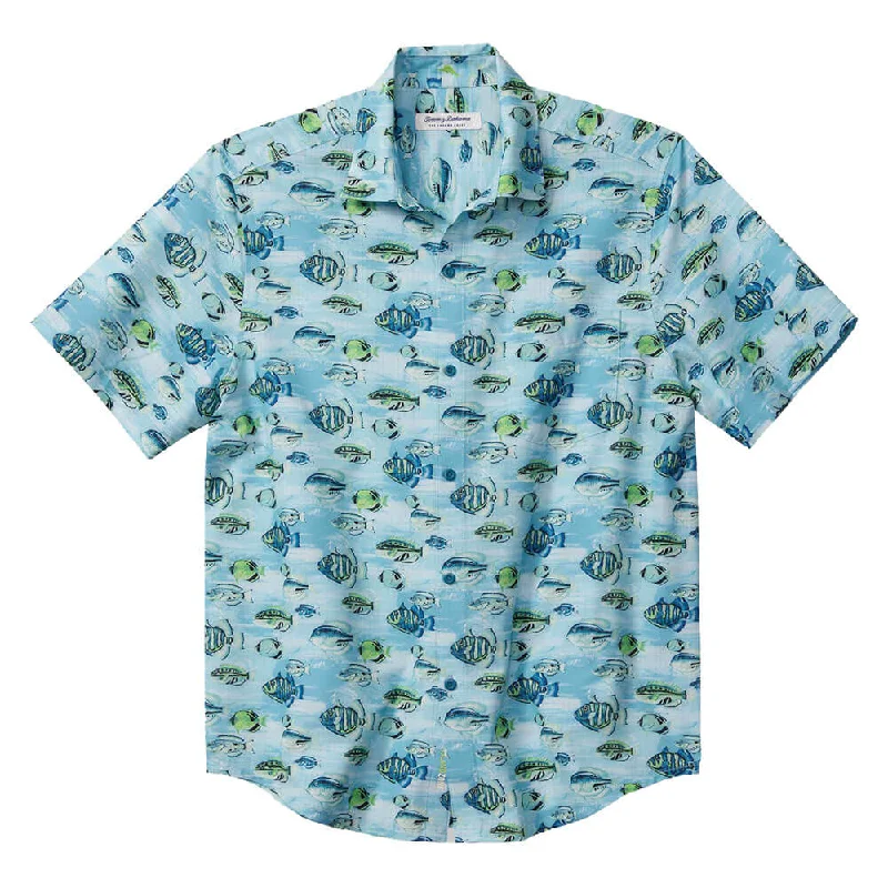 Formal Jackets Tommy Bahama IslandZone Bahama IslandZone Coast Fintastic Camp Shirt - Tidal Lagoon