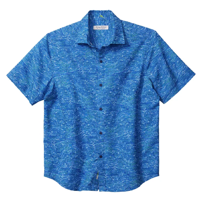 Modern Menswear Tommy Bahama IslandZone Bahama IslandZone Coast Monte Rio Geo Camp Shirt - Cabo Blue