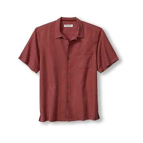 Minimalist Fashion Tommy Bahama IslandZone Coconut Point Palm Isle Camp Shirt - Ruby Wine