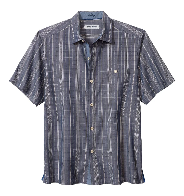 Trendy Jeans Tommy Bahama IslandZone Coconut Point Samba Stripe Camp Shirt - Island Navy