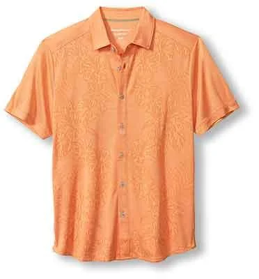 Street Style Tommy Bahama Palm Coast Cascade Vines Camp Shirt - Bright Apricot