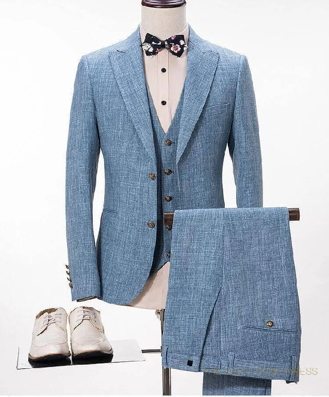 Casual Sweatshirts Ambition Light Blue 3 Piece Suit