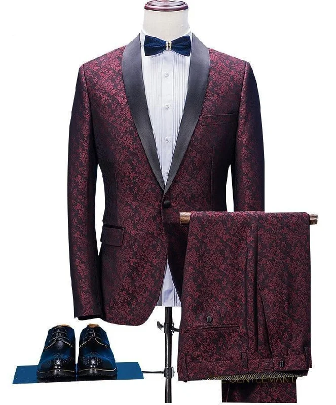 Dapper Suits Capable Man Tuxedo Jacquard Suit