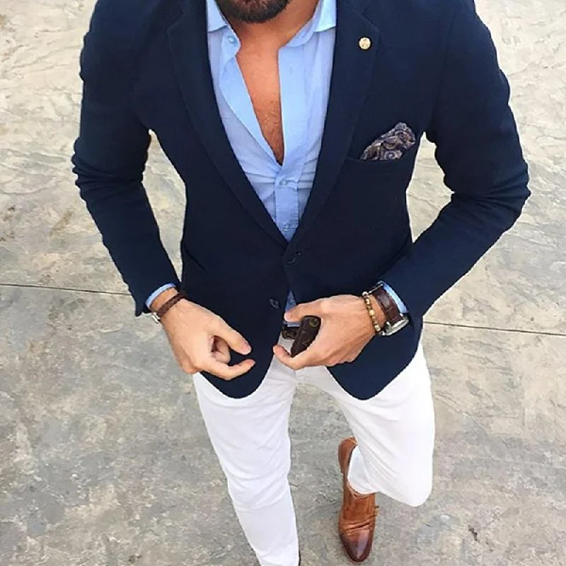 Summer Fashion Daydream Slim Fit Navy Blue Suit