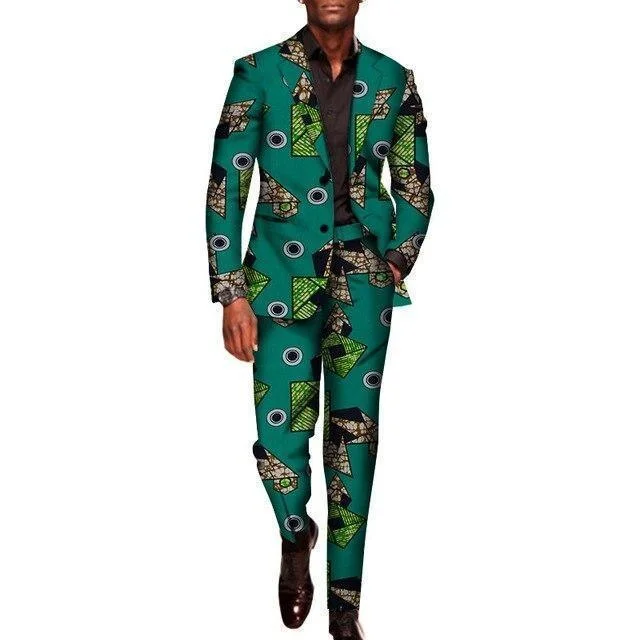 Button-down Shirts Elegant African Two Piece Suit