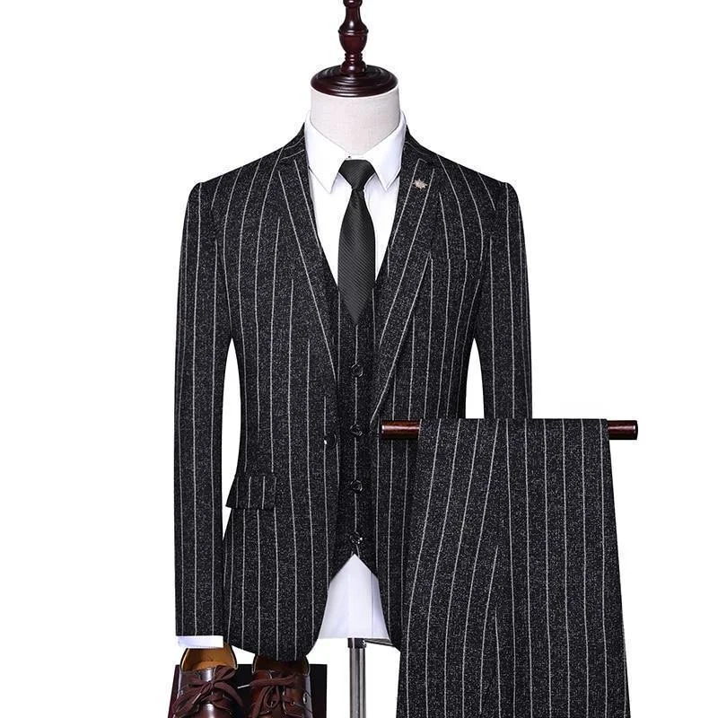 Minimalist Fashion Jojo Style Pinstripes Business Suit