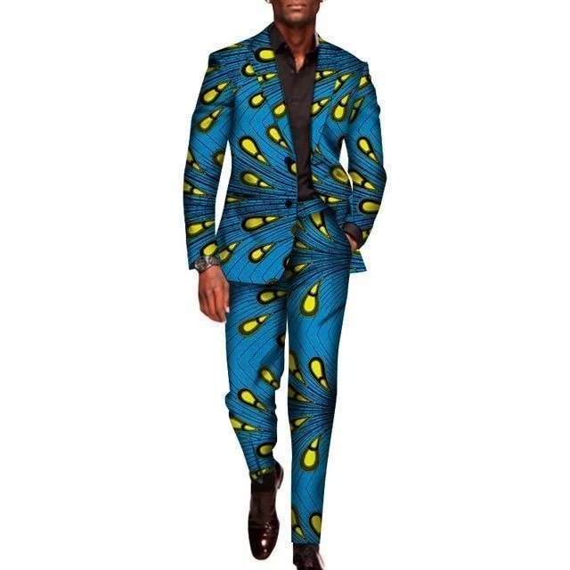 Relaxed Shirts Peacock African Two Piece Suit