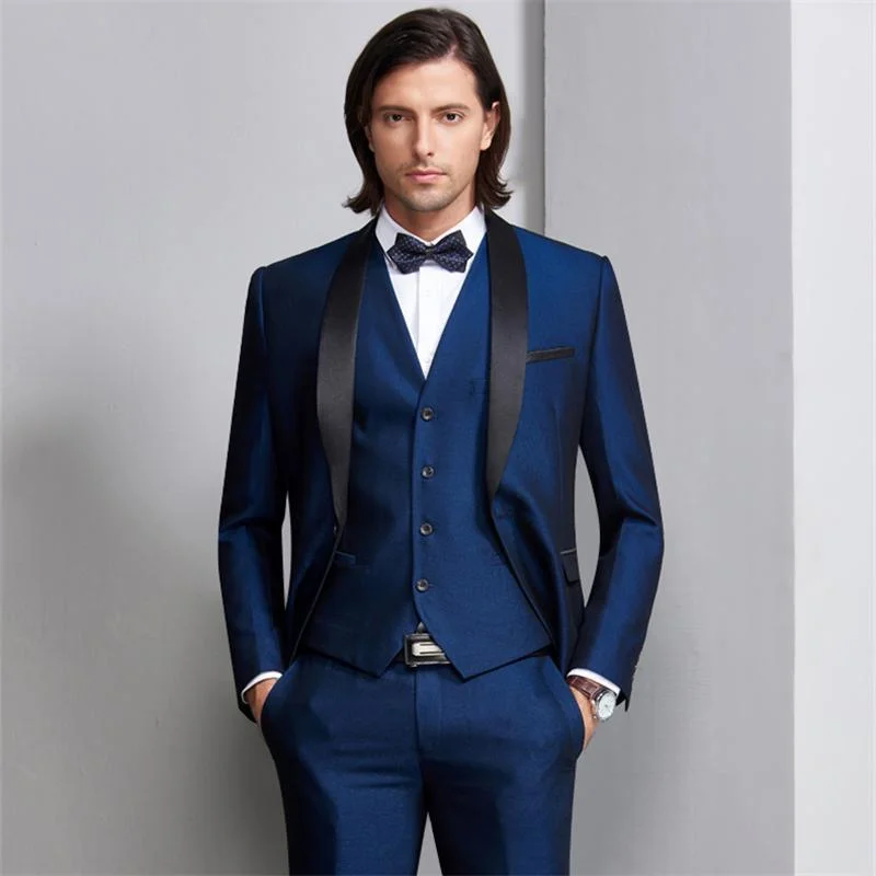 Stylish Hats Shawl Collar Tuxedo 3 Piece Suit